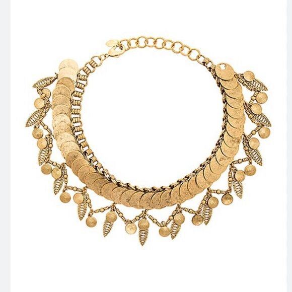 Elizabeth Cole Women's Gold Fringe Collar Necklace in Golden Glow - Picture 2 of 10
